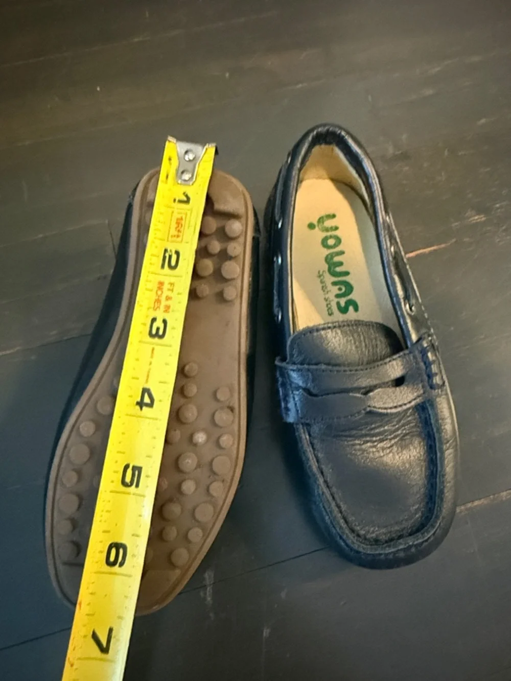 Toddler Navy Leather Slip-On Mocassins